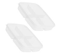 Plastic Storage Bins ，2pcs Fridge Food Container Small Size Kitchen Fresh-keeping Box Divided Meat Organizer