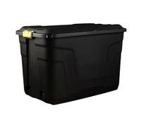 Plastic Storage Box 2 Wheels 190 Litres Extra Large - Black Heavy Duty by Strata
