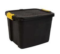 Plastic Storage Box 42 Litres - Black Heavy Duty by Strata