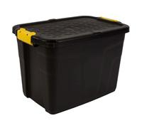 Plastic Storage Box 60 Litres Large - Black Heavy Duty by Strata