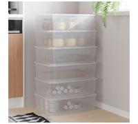 Plastic Storage Box 6pc Transparent 54x38x16cm 25L PP Stackable with Clips Vent