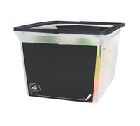 Plastic Storage Box Container with Lid Chalk board Label Plastic Organizer 15L / 30L Home Office Blackboard (30L)