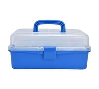 Plastic Storage Box Portable 3 Layer Folding Handheld Tool Organizer with Transparent Cover Durable Scratch Resistant for Craft Supplies Storage Sewing Jewelry Making PP Material