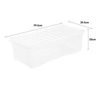 Plastic Storage Box with Lid Clear Black Heavy Duty Stackable Container Boxes
