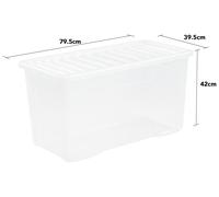 Plastic Storage Box with Lid Clear Black Heavy Duty Stackable Container Boxes