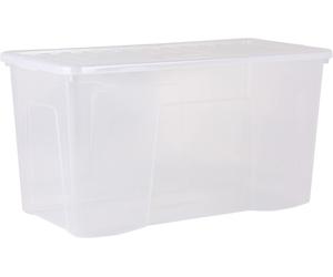 Plastic Storage Box With Lid Wham Crystal 110L Container - Tint Clear (Set of 4)