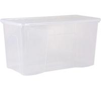 Plastic Storage Box With Lid Wham Crystal 110L Container - Tint Clear (Set Of 5)