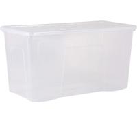 Plastic Storage Box With Lid Wham Crystal 110L Container - Tint Clear (Set of 5)