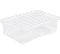 Plastic Storage Box With Lid Wham Crystal 32L Container - Tint Clear (Set of 3)