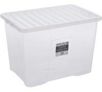 Plastic Storage Box With Lid Wham Crystal 80L Container - Tint Clear (Set of 5)