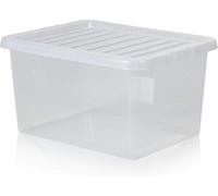 Plastic Storage Boxes With Lids Wham Storage Pack Of 3 - 31 Litre Crystal