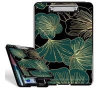 Plastic Storage Clipboard with Strong Clip, Art Leaf Durable Nurses Clipboard Case for A4 Size Paper, Heavy Duty Clip Board with Storage Writing Surface for Office School