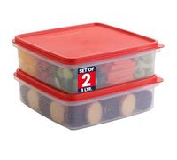 Plastic Storage Containers with Lids - 2-Pack 3L Cupcake Carrier - Leakproof Cookie Storage Containers Airtight - BPA-Free Plastic Containers with Lids for Food Storage, Meal Prep, Leftovers, Cupcakes