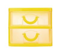 Plastic Storage Drawer Organizer Box with Lid Portable Stackable Multi Layer Case for Home Office Desktop Craft Supplies and Small Items Durable Lightweight Easy Carry Multipurpose Container (Yellow)