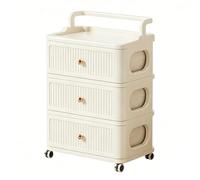 Plastic Storage Drawer Trolley, 3/4 Drawer Storage Cabinet with Wheels, Freestanding Chest Cupboard Drawers Unit Office Home(A)