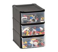 Plastic Storage Drawers Handy 3 Tier Office Home Organiser Chest Drawer Tower