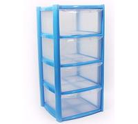 Plastic Storage Drawers - Large - 4 Drawers (Blue)