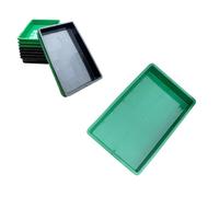 Plastic Storage Trays | 42L Multi-Purpose Stackable Food & Vegetable Baskets | Large Plastic Utility Tubs for Gardening, Kitchen, and Home - (L 57cm x W 38cm x D 10cm) - Green & Black (Green, 2)