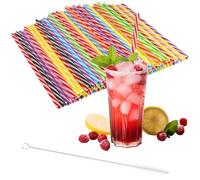 Plastic Straws, Reusable Straws, 25pcs Candy-Striped Drinking Straw, for Smoothies, Juice, Cocktail Parties and All Occassions, BBQ Parties Celebrations