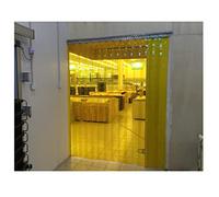 Plastic Strip Curtain Clear PVC Freezer Curtain Vinyl Strips for Walk-in Freezers, Warehouse, Clean Rooms, Customized, Yellow (Color : 2.1mm, Size : 120x240cm)