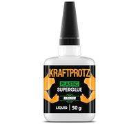 Plastic super glue - KRAFTPROTZ Liquid 50 g - strong liquid adhesive for plastic, ABS, acrylic & PVC - waterproof, transparent & heat-resistant - capillary effect for repairs - clean finish - ARKA