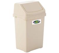 Plastic Swing Rubbish Bins 8 15 25 50 Liter Waste Dust Home Kitchen New (Cream/Calico, 25 Ltr)
