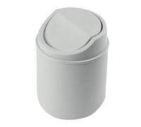 Plastic Swing Top Mini Bin Waste Paper Trash Can Round Recycling Bin with Swing Flip Top Lid Durable Rubbish Bins Basket Shatter-Proof Desktop Kitchen Bathroom Accessories Home Office Garbage Dustbin