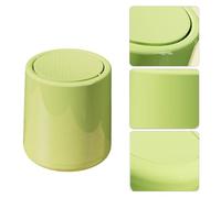 Plastic Swing Top Spave Saving Lidded Kitchen Waste Container, Round Garbage Can for Bathroom, Bedroom, Living Room,Office 15L 2 Pcs(green)