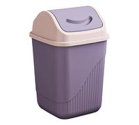 Plastic Swing Top Waste Bin,10 Litres Modern Square Small Flip Top Lid Dustbin, Trash Can Dustbin with Swing Lid for Home Kitchen Household Bathroom Office (Purple)