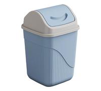 Plastic Swing Top Waste Bin,10 Litres Modern Square Small Flip Top Lid Dustbin, Trash Can Dustbin with Swing Lid for Home Kitchen Household Bathroom Office (Blue)