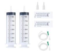 Plastic Syringes 350ml Large Capacity with 1 Transparent Catheter and 1 Conversion Head Needle, Individually Packaged for Science Labs Measuring Watering Glue Applicator Experiments Feeding Pets