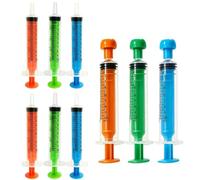 Plastic Syringes 9Pcs No Needle Syringe, 10ml Liquid Measuring Syringe | 3 Assorted Colours, with Caps for Pet Feeding,No Needle Syringe,Dispensing Oils & Gels, Scientific Labs & DIY Projects