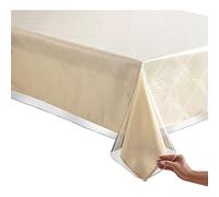 Plastic Table cover - Clear Plastic Tablecloth Protector, with Edge, 60-Inch by 124-Inch, Rectangle, Waterproof & Oilproof by SORFEY
