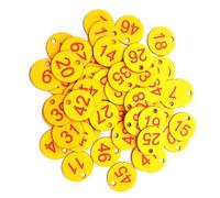 Plastic Table Numbers, Round ABS Engraved Number Tags 1-100 100PC with Holes Beehive Plant Markers