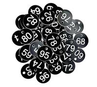 Plastic Table Numbers, Round ABS Engraved Number Tags 1-100 100PC with Holes Beehive Plant Markers