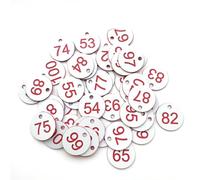 Plastic Table Numbers, Round Plastic Engraved Number Tags ABS With Hole 100PC 1-100