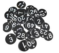 Plastic Table Numbers, Round Plastic Engraved Number Tags Keychain ABS 1-100PC Of 100 For Storage