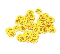 Plastic Table Numbers, Yellow ABS Round Engraved Number Tags 100PC for Keys Luggage Locker