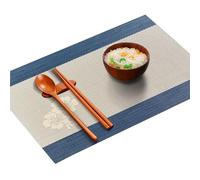 Plastic Table Placemats Set, Heat-Resistant Dining Table Mats, Woven Dinner Plate Mats and Cup Coasters for Bowls, Cups and Western-Style Meals (A 4 pcs)