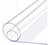 Plastic Table Protector, Waterproof PVC Clear Table Cover Protector for Dining Tables, Transparent Tablecloth Mats for Home, Clear Desk Mat 1mm, 30x135cm/12x53in