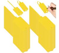 Plastic Tags, 100Pcs Key Tags Reusable Plastic Blank Seal Shipping with Self Looping Tails Waterproof Key Label Writable for Labeling for Daily Use