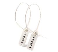 Plastic Tags， Pull-Tite Seals Multicolor 500pcs Serial Numbered Self-Locking Zip Ties(White,100pcs)