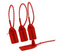 Plastic Tamper Proof Seals Pull Tight Security Tags for Fire Extinguishers Tear Off Numbered Plastic Label 250mm (1000pieces X Red)