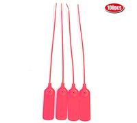Plastic Tamper Seals, 100PCS 30cm Self Locking Tie Suitcase Bag Label Tag Security Retail Anti Theft Shoe Tag Blank Security Tags for Clothes (Red)