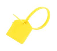 Plastic Tamper Seals, 100Pcs Numbered Zip Ties Pull Tite Security Tags Disposable Self-Locking Signage Tie, Label Tag for Shoes Bag Suitcase(Yellow)