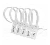 Plastic Tamper Seals, Heavy Duty Security Seals Self Locking Tamper Evident Shipping Numbered Tags Pull Tight(White,100 PCS)