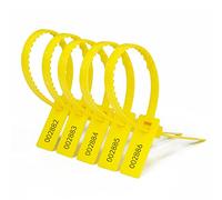 Plastic Tamper Seals, Heavy Duty Security Seals Self Locking Tamper Evident Shipping Numbered Tags Pull Tight(Yellow,100 PCS)