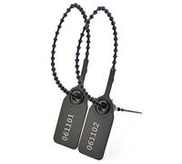Plastic Tamper Seals, Numbered Zip Ties for Fire Extinguisher Pull Tite Security Tags Disposable Self Locking Signage Pull Tite Plastic Lock 250mm Pack of 100 (Black)
