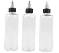 Plastic Tattoo Ink Bottle 250ml 3Pcs Squeeze and Twist Portable Lightweight for Tattoo Pigment and Liquid Containing