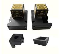Plastic Tefillin Boxes Case with metal plate and Plastic Tefillin Mirror set of 2 shel rosh and Shel Yad For Righty to be worn on your Left hand (Black And gold rashi, 33)